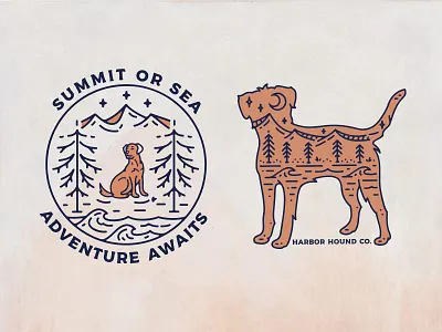 Illustrations for Harbor Hound Co. (Clothing) adobe illustrator adobe photoshop branding design flat icon illustration logo typography vector