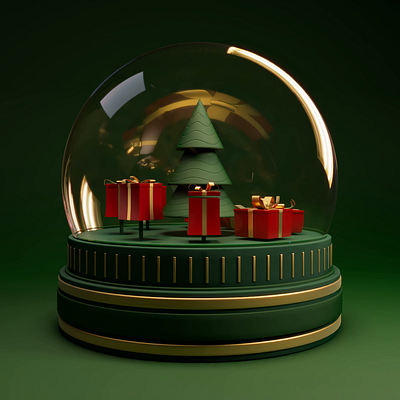 Christmas gift 3d animation box christmas cinema4d gif gift loop new year redshift snow globe xmas