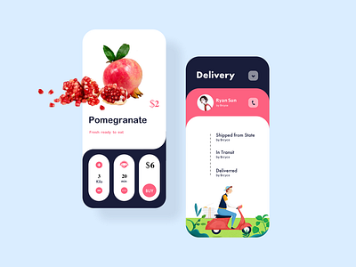 fresh-fruit-APP-express-delivery-design app brand branding design illustration logo popular typography ui ux vector web website