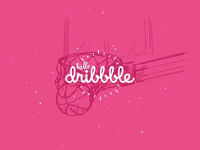 Hello Dribbble ball basketball design flat hello dribbble illustration illustrator logo typography vector web