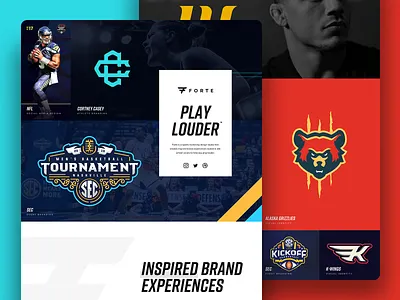Forte Website Design badge design black brand f forte icon nfl play louder sec sports sports branding sports design sports marketing ufc web design website website design white
