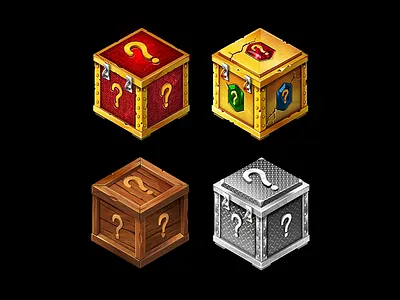 Game icon set box cube cubes game game art guess illustration vector vector illustration