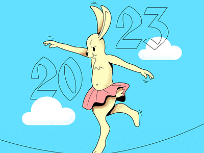 Balance balance ballerina bunny design doodle drawing illustration rabbit typography vector