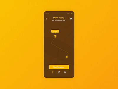 🐶 UX Design | Pet location tracker animal app brown cat dailyui dailyuichallenge design dog gps location location tracker mobile orange pet runaway ui ui design ux ux design yellow