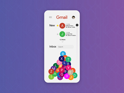 Gmail - Minimalist Jumble Mobile Redesign akshay app chameleon design dinakar email firm gmail google illustrator inbox interface mobile mobile ui product design redesign redesign concept sketch ui ux