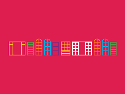 Colored windows architect architecture building color home house illustraion object window windows