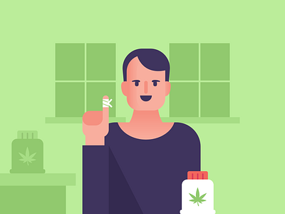 CBD Relieves Pain cbd cbd oil design flat flat design icon illustration infographic marijuana vector web