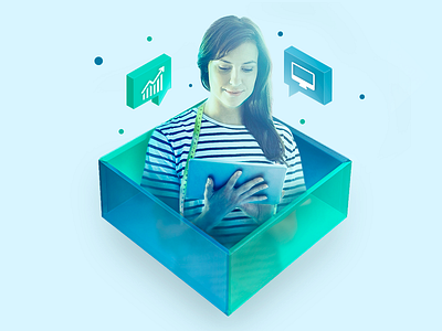 Photo Manipulation for a Header 3d logo header isometric manipulation photo photo manipilation photoshop