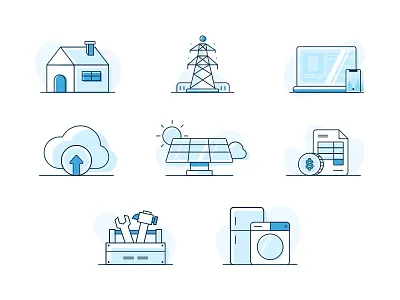 Smart Home Illustrations art direction branding design electricity icon identity illustration smart home ui vancouver
