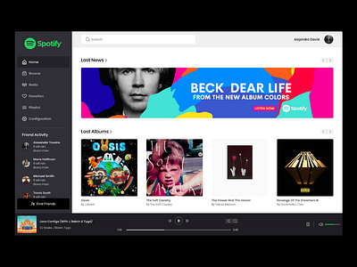 Spotify UI - Concept adobe xd animation branding colors design design ui icon illustration invision studio landing page principle sketch typography ui ui design uiux ux vector web webdesign