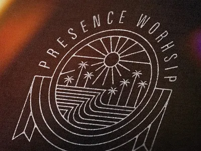 Presence Worship Tee beach chill coast illustration linework palm tree surf tshirt vibes waves worship