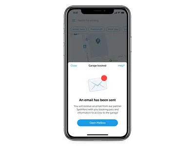 An email has been sent ✉️ design florent lenormand parking parking map popup spotangels ui
