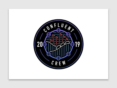 Confluent Crew | Six Flags confluent crew design flat flat design graphic design illustration intern internship logo shield startup team tech technology theme park vector vectorart