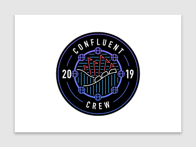Confluent Crew | Six Flags confluent crew design flat flat design graphic design illustration intern internship logo shield startup team tech technology theme park vector vectorart