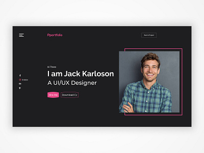 Portfolio Header of landing page 2019 trend agency business portfolio corporate freelancer home page landing page minimal onepage personal portfolio portfolio product design service portfolio ui ux work portfolio