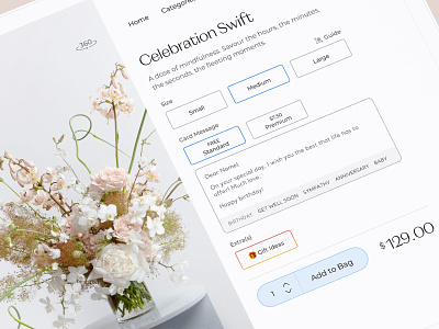 Flowerdose - Product page design ecommerce florist flower minimal product page ui ux web website design