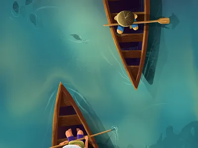 Ride 2d 2d art 36daysoftype boat challenge concept illustration illustrator nature photoshop procreate procreateapp river