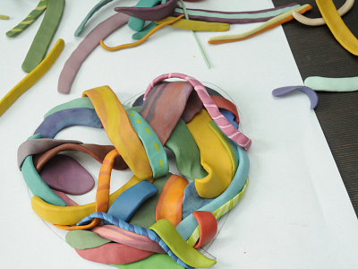 Heart: the process abstract clay color experiment modelling clay plasticine plastillustration poster process texture