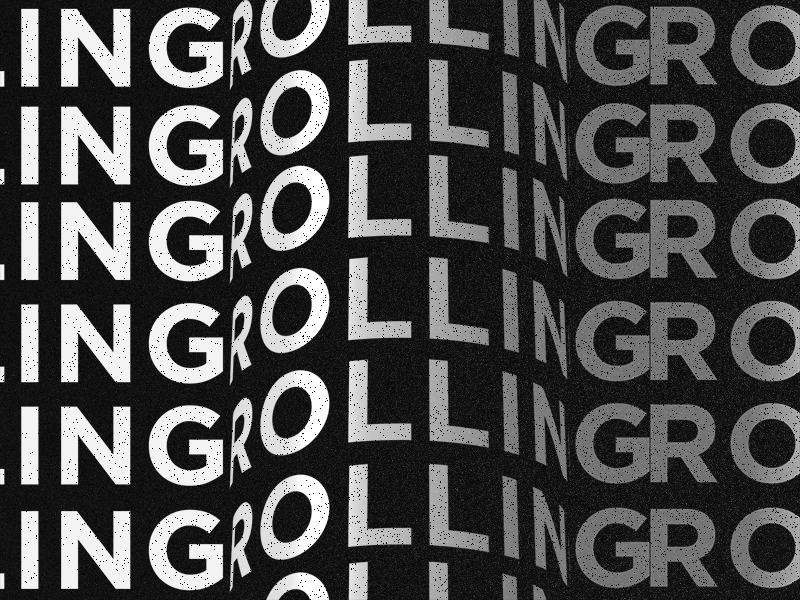Rolling animation kinetic motion type typography visual