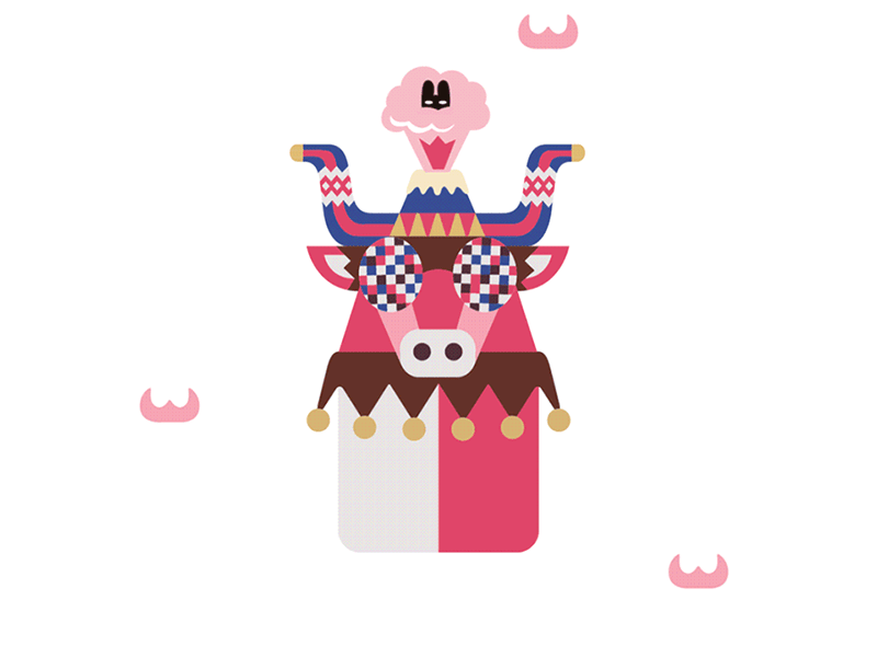 Chinese zodiac - Cattle 2d 2danimation animal bull chinese culture chinese new year cow illustration rabbitpoop vector zodiac sign