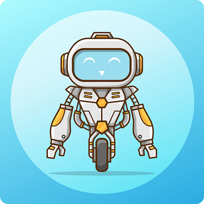 Cute Robot vector adobe illustrator android colorful creative cute robot design futuristic gradient icon illustration illustrator logo mechanic outline robot robot vector robotic robotics smart robot vector