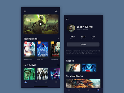 Movie life app banner design ui