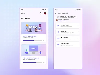 Student Dashboard adobe xd courses dashboard design student dashboard ui design uiux