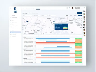 Vehicle reservation app design calendar chart crm design flat map reservation ui ux
