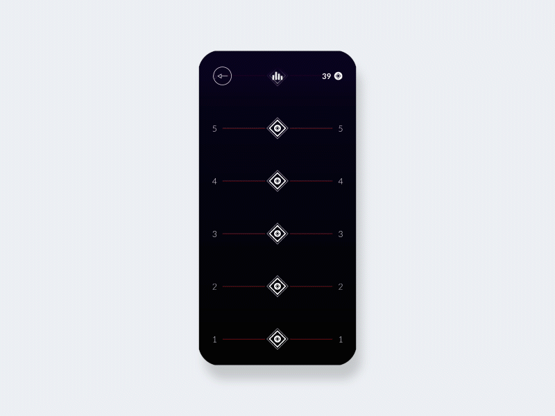 Vertical Adventure - mobile game - UI 2d animation dark dark ui minimal minimalist ui ui ux