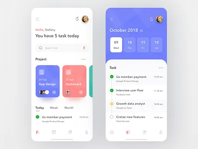 Task Management App app calendar card dashboard date design ios mobile money profile task task management team trello ui ux