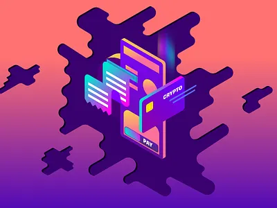 Crypto Token - Universal Debit Card affinity blockchain blue branding colors crypto cyan gradient illustration interface isometric isometric icons landing mobile ui ui design vector web