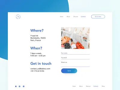 Web builder: Contacts bakery contact us daily dashboard design graphic interface logo minimalism site builder sketch template typography ui ux web web builder