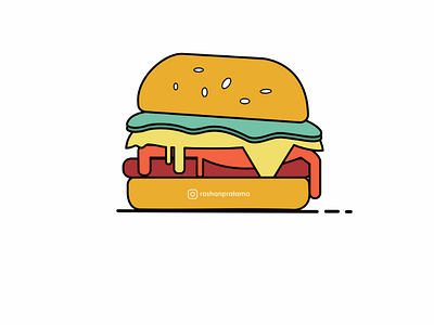 Burger Food burger design flat food minimalist rashanpratama