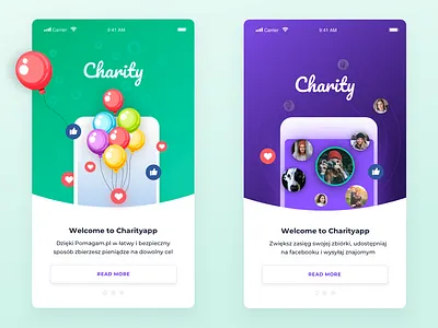 CharityApp app charity home homepage ios welcome page welcome shot
