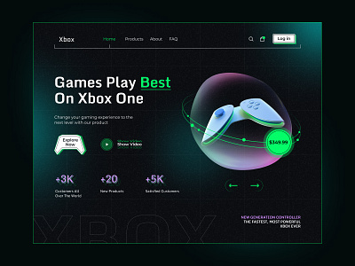 Xbox controller product page colors concept controller dark design e commerce esports future gaming illustration landing play playstation ui ux webdesign website xbox