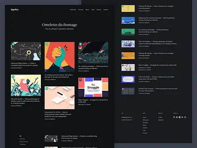Significa Laboratory blog dark desktop footer graphik grid landingpage list significa webdesign website