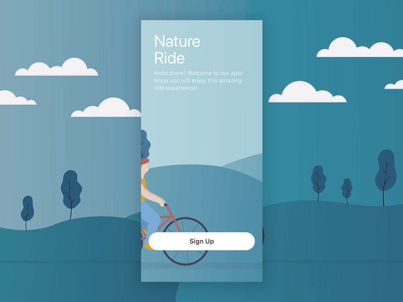 Sign Up screen app illustration mobile ui ux vector