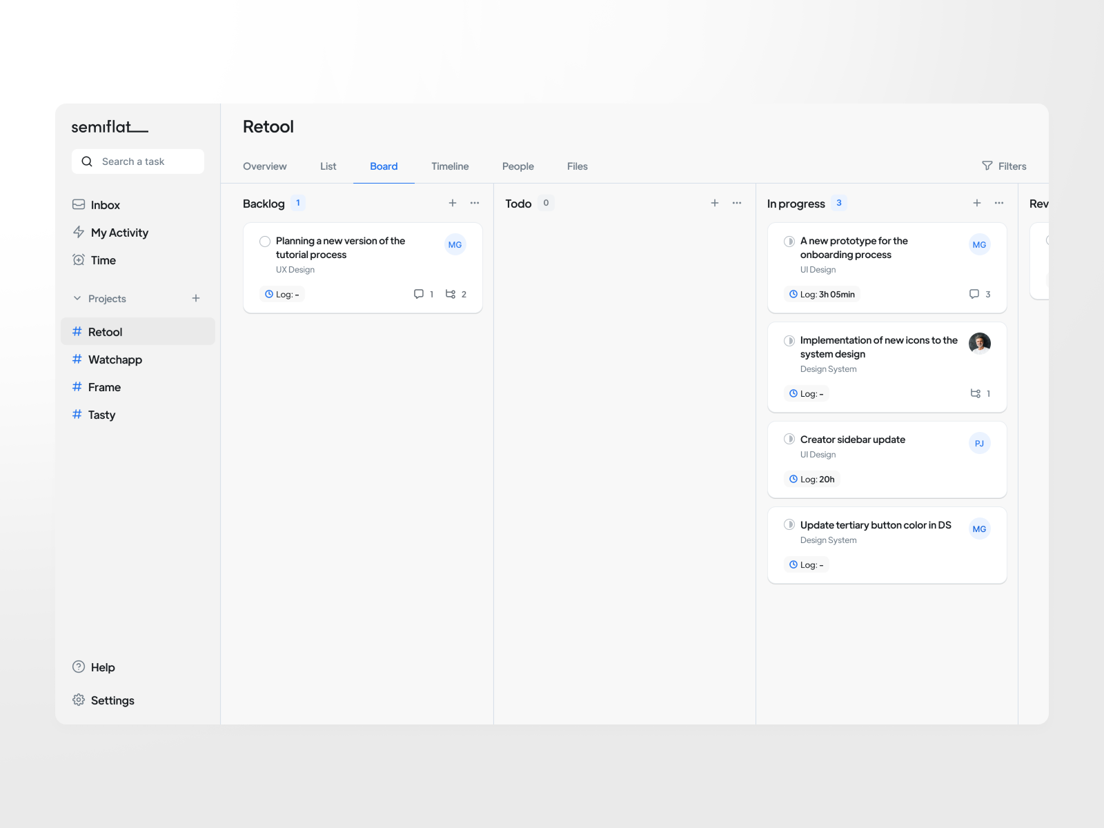 Task management - kanban board by Marcin Grygierczyk for Semiflat on