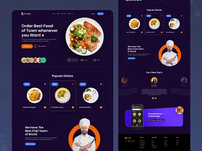 Food Landing Page Design about us black dark dine dinner first food food landing landing page product project restaurant spicy testimonial ui ui design ux ux design webdesign website