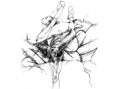 Street Ballerina broken characters concrete dance fitness graffiti graphics ink lettering pencil sketchbook street wall women