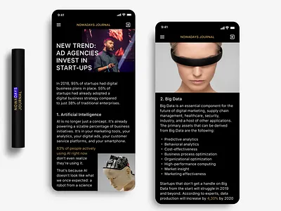 Daily UI Challenge #35 Blog Post app article artificial intelligence black blog blog post challenge design future ios iphone item journal letters mobile speedyg0nzalesart start up startups web