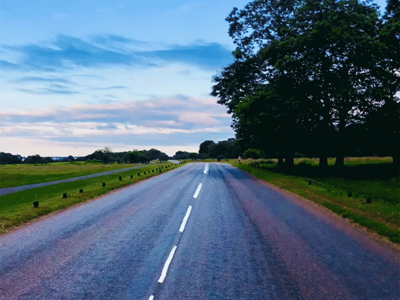 Road Move animated gif landscape line lineart loop motion road roadtrip sky trees