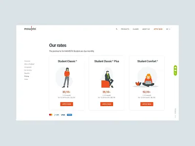 Rates for Health Insurance pricing rates ui ux