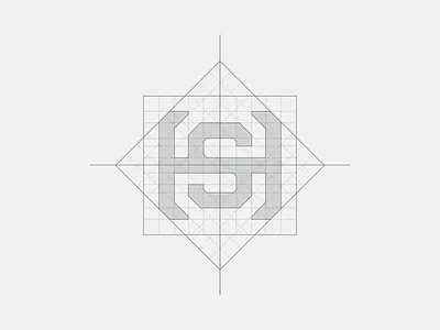HS Logo Grid System clean game logo game mark gaming app gaming logo grid grid logo grid system grids hs keyboards logo logo design minimal modern simple