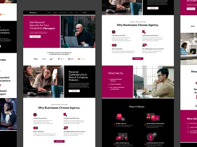 Agency web design advanced security software agency antivirus cybersecurity enterprise guarantee icons illustration layout protection security software ui web design web monitoring