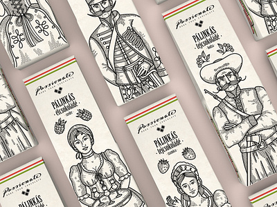 Passionate - Packaging Design beverage box character character design chocolate design food food packaging fruit graphic design hungarian hungary illustration line packaging packaging sesign palinka souvenir sweets vector