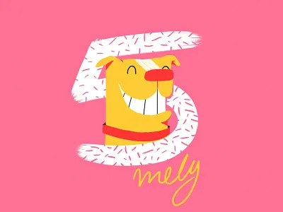 Mely turned 5 character characterdesign dog illustration pitbull