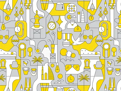 Cities Store chair cup dubai glasses mug palm shopping vase watch