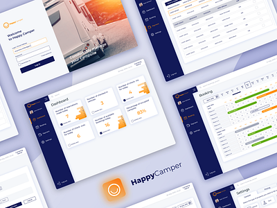 Happy Camper - Booking Application - Screens app design book booking camp camper campsite design logo sweden tourism ui ux web web design