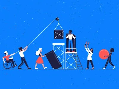 Building Blocks Part 2 branding company conceptual design illustration logo passport teamwork vector